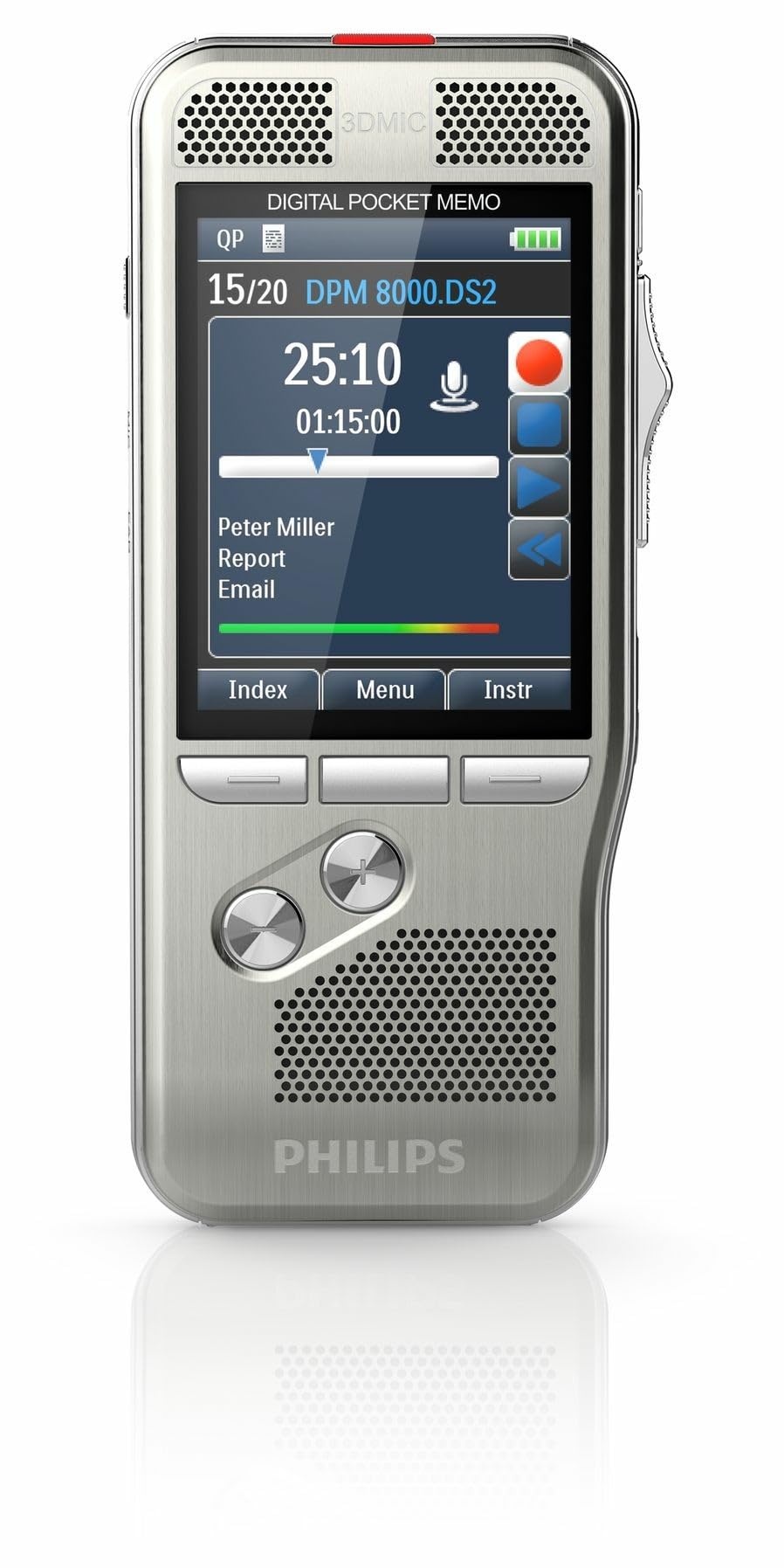 PHILIPS PocketMemo DPM8000 : Enregistreur vocal 3D Mic, logiciel de dictée