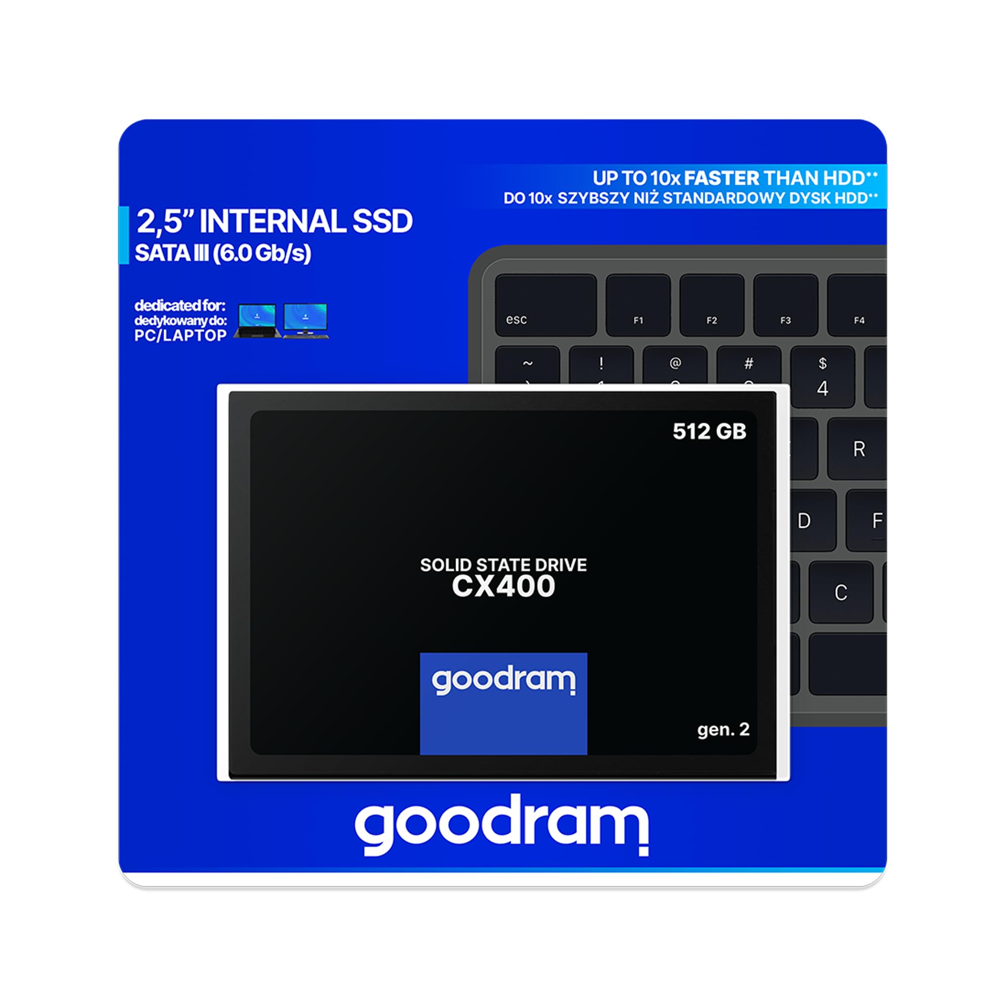"Goodram CX400 gen.2 512 Go 2,5"" Serial ATA III 3D TLC NAND"