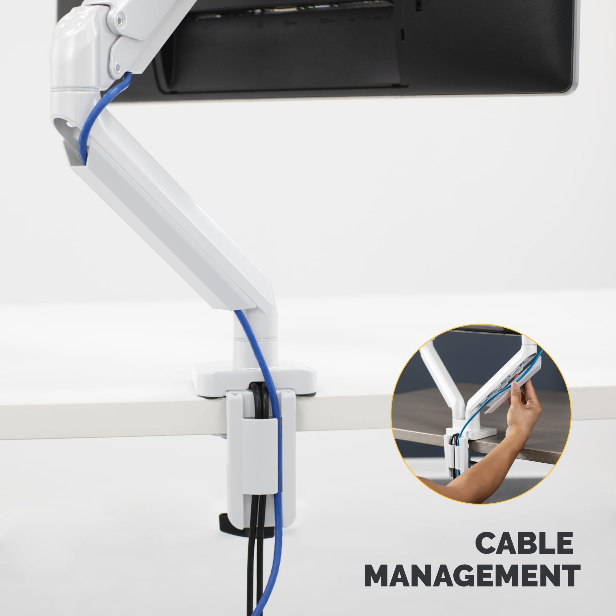 FELLOWES Bras Porte-Ecran Simple Blanc Platinum Series