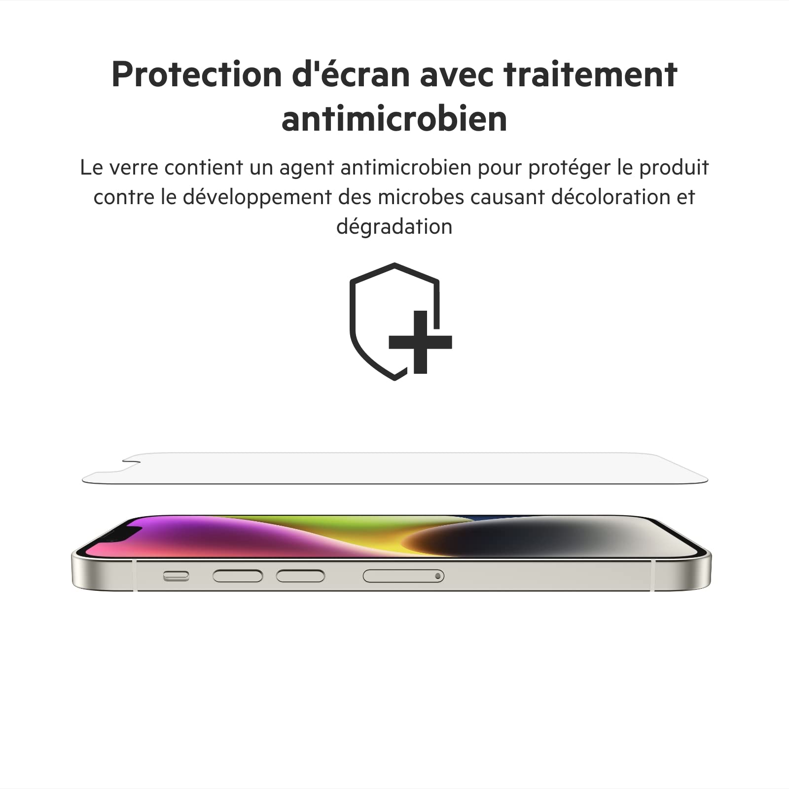 BELKIN ScreenForce Pro UltraGlass Anti-Microbial Screen Protection for iPhone 14/13/13 Pro