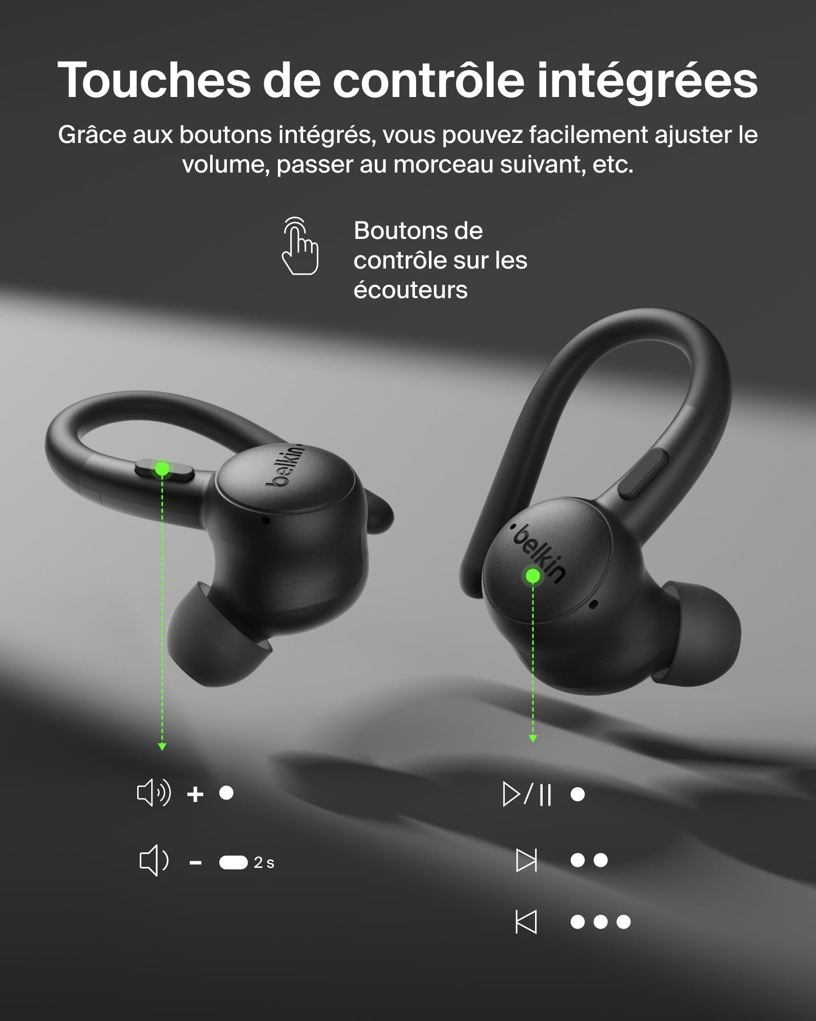 BELKIN SoundForm Activefit Sports Earbuds Black