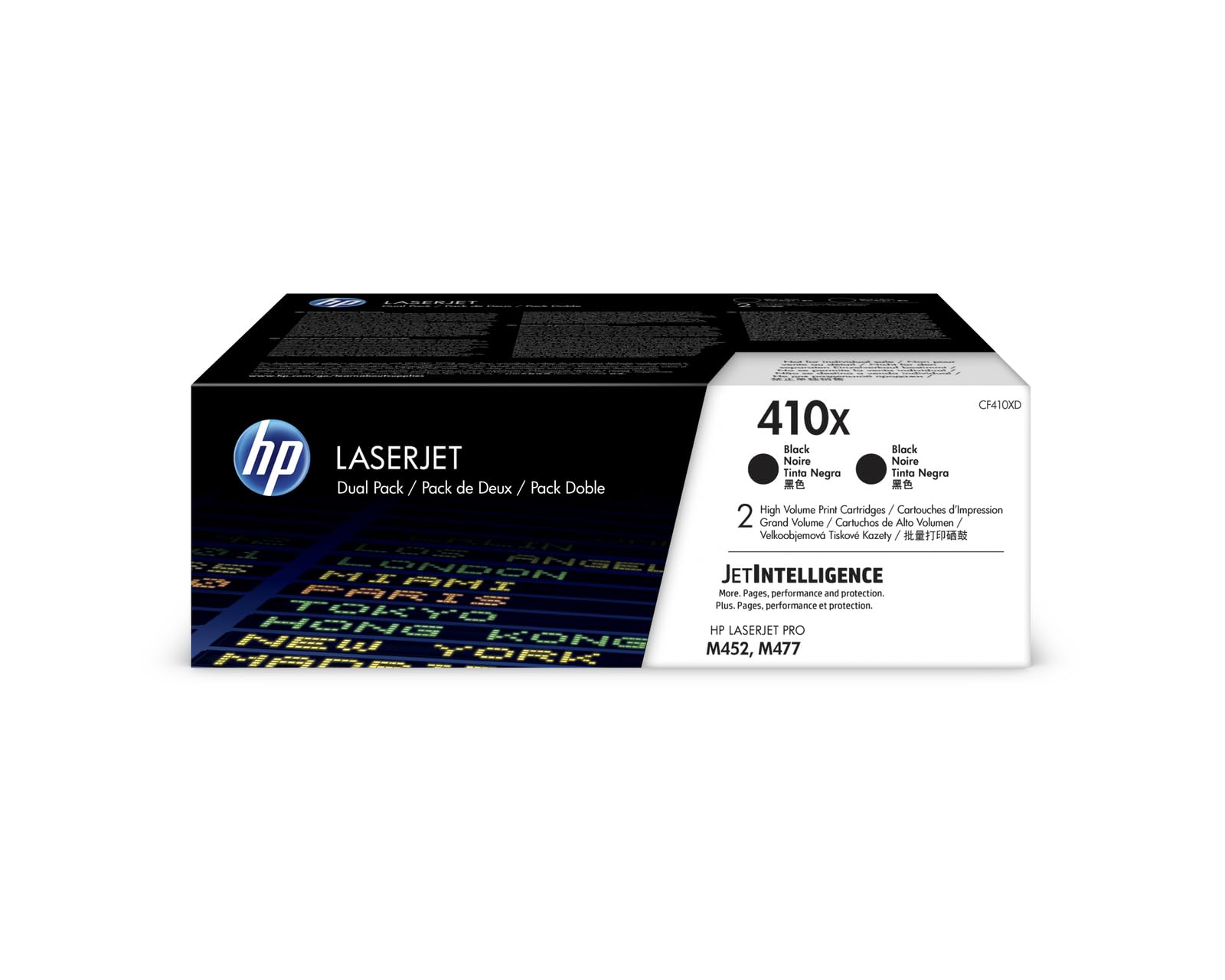 HP 410X original LaserJet Toner Cartidge CF410XD Black High Yield 2-pack