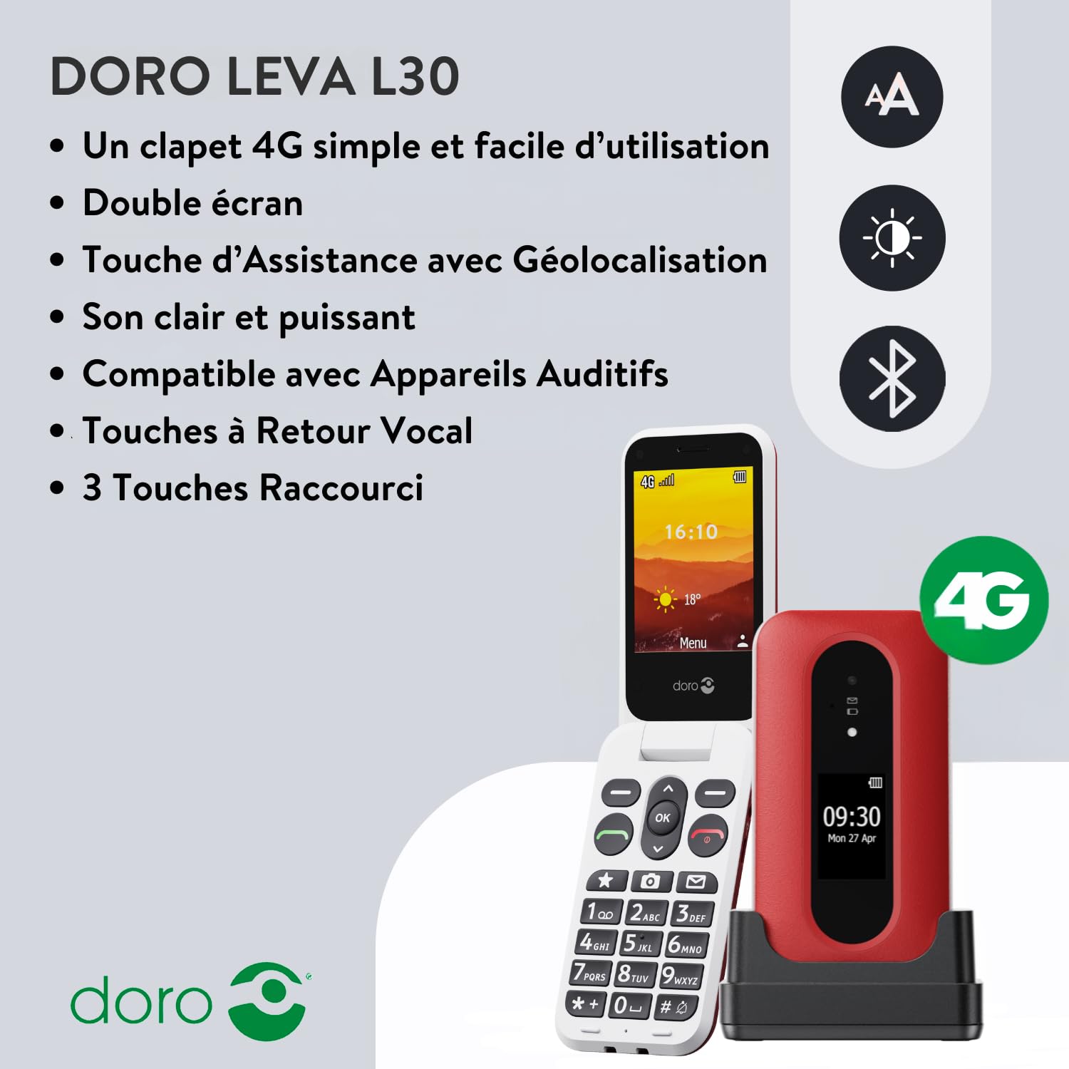 Doro Leva L30 SC RED/WHITE