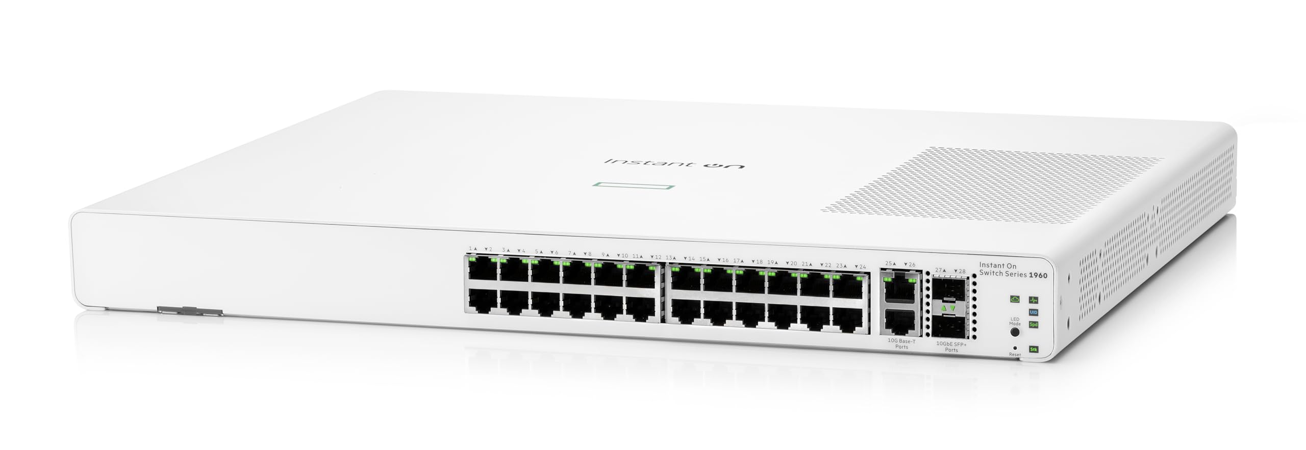 HPE Networking Instant On 1960 24G 2XGT 2SFP+ Switch Commutateur Géré 24 x 10/100/1000 + 2 x10 Gigabit SFP+ + 2 x 100/1000/10GBase T