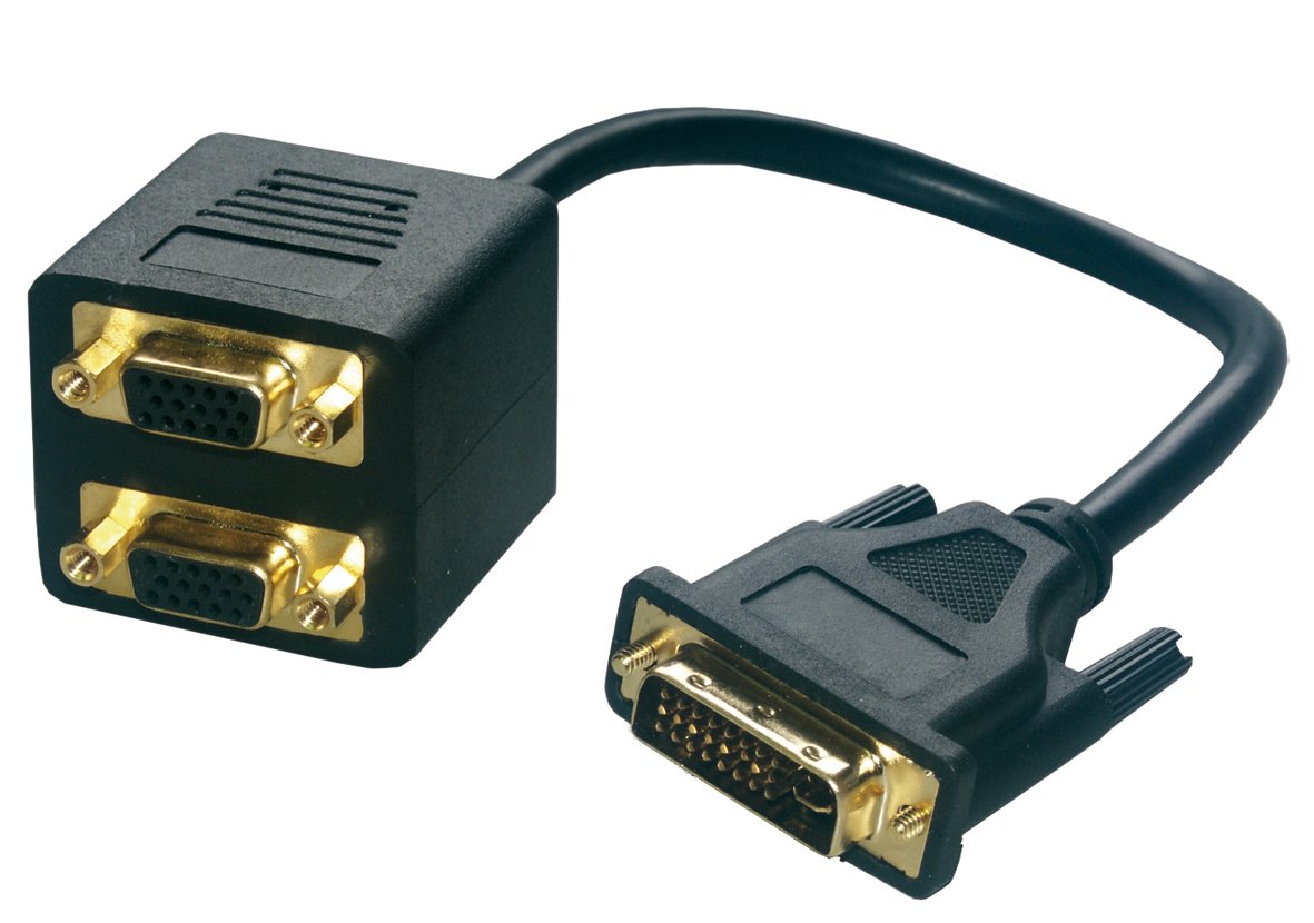 MCL Adaptateur en câble DVI-I mâle / 2 x HD15 femelle - 30cm