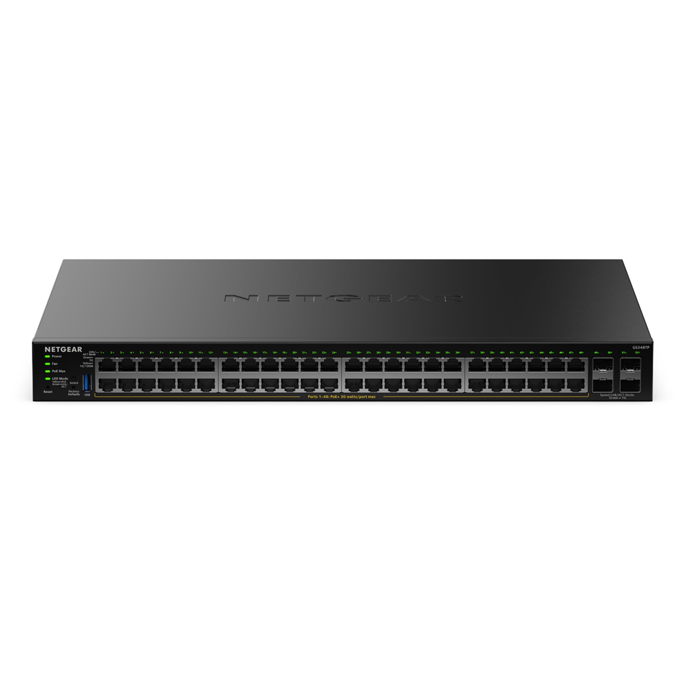 NETGEAR S350 Series 48-Port Gigabit Ethernet PoE+ Smart Managed Essentials Switch with 4 Dedicated SFP Ports