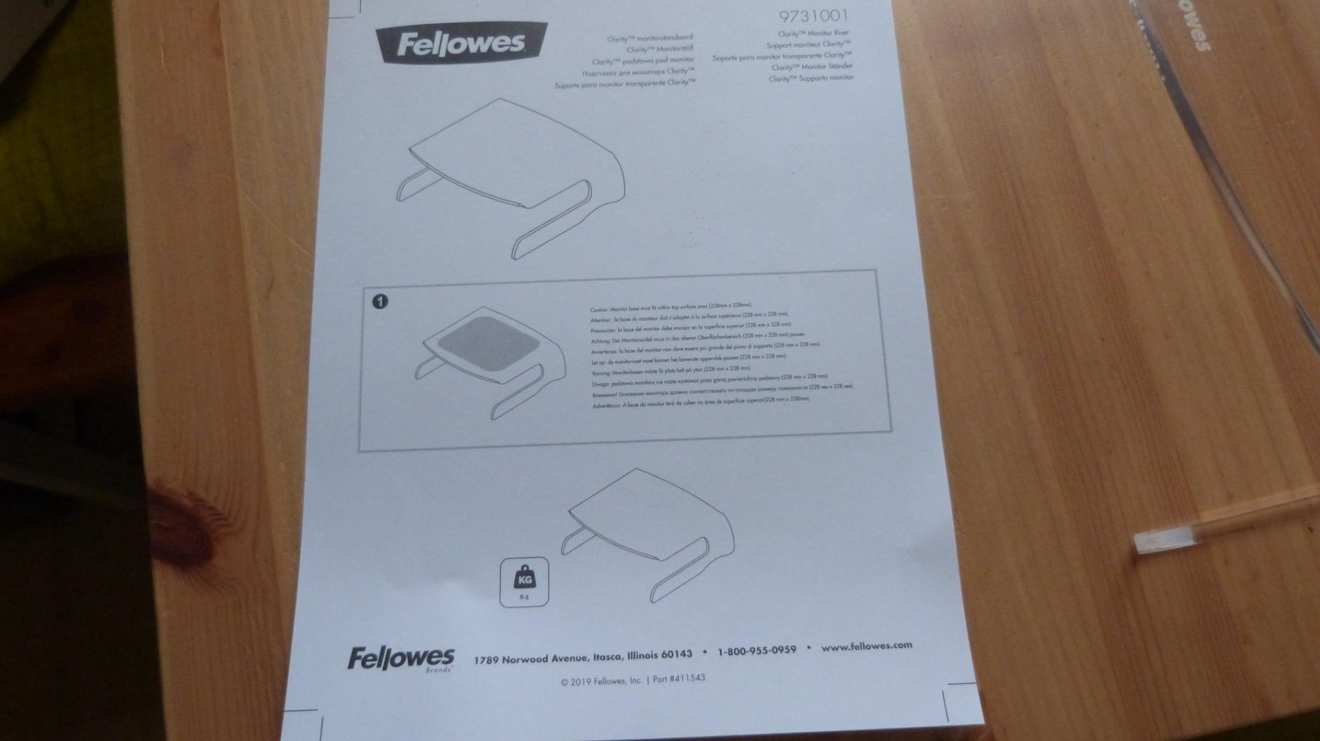 FELLOWES SUPPORT ORDINATEUR PORTABLE CLARITY