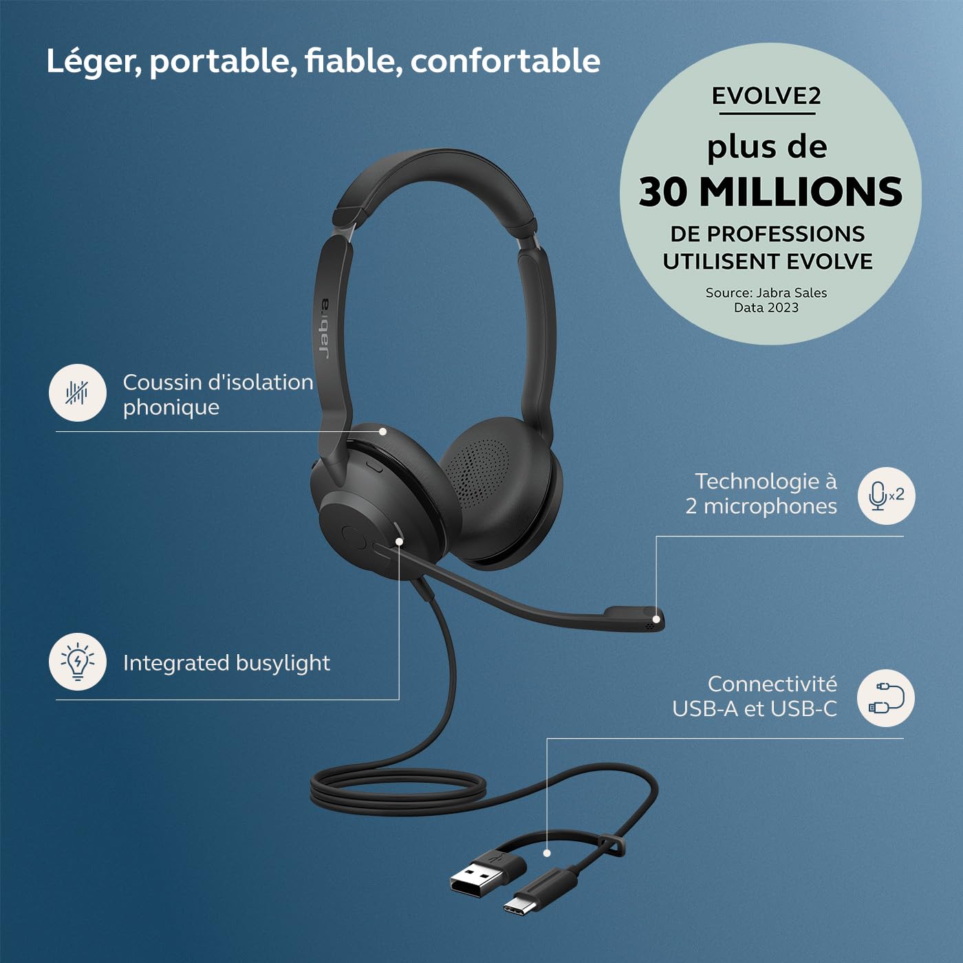 Jabra Evolve2 30 SE USB C/A UC Stereo