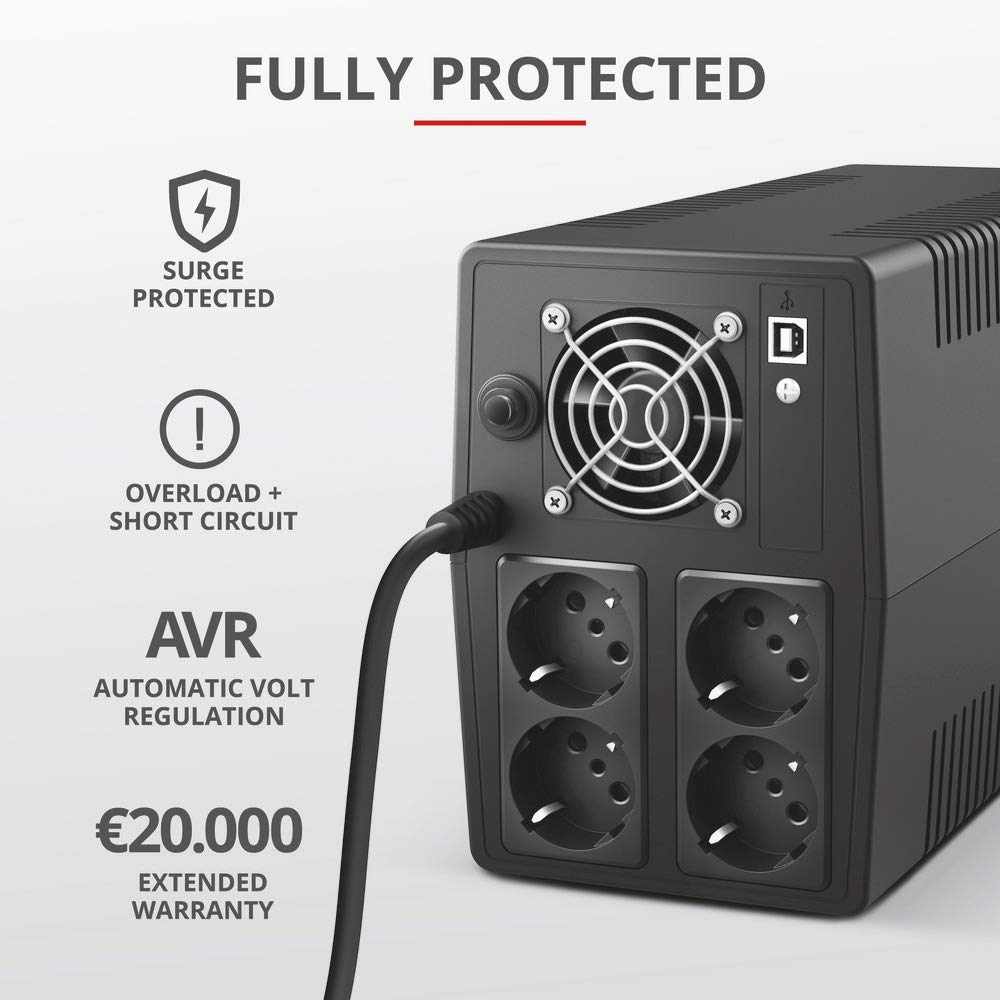 TRUST Onduleur PAXXON 1500 VA avec 4 prises