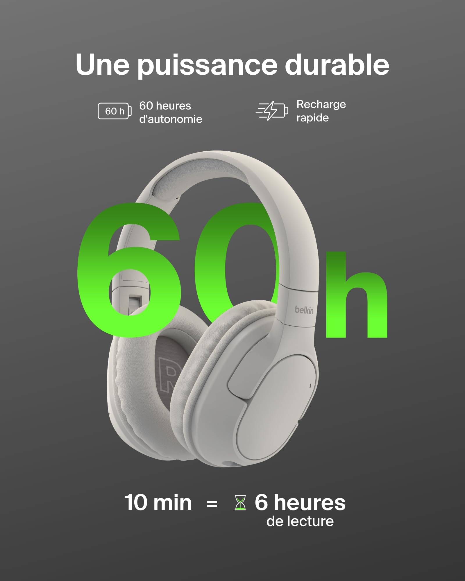 BELKIN SOUNDFORM SURROUND WIRELESS HEADPHONES SAND