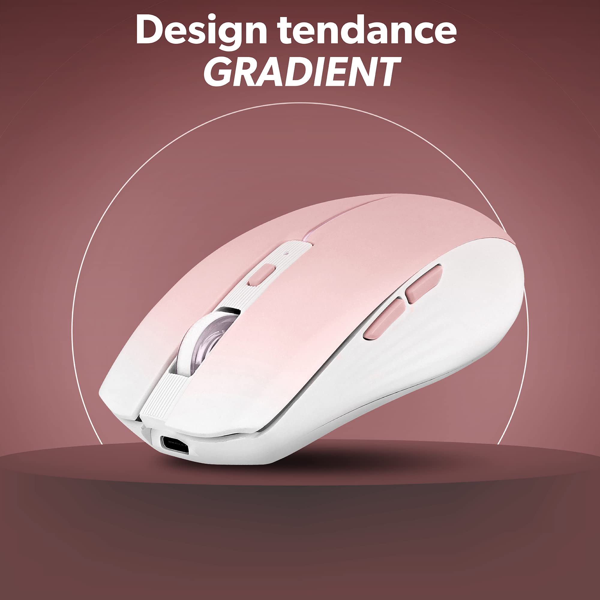 TNB GRADIENT - Dual connect rechargeable colorful wireless mouse - pink