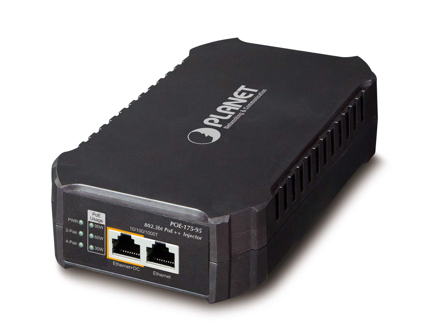 PLANET POE-175-95 séparateur voix-données Noir Connexion Ethernet, supportant l'alimentation via ce port (PoE)