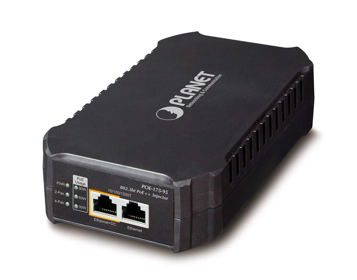 PLANET POE-175-95 séparateur voix-données Noir Connexion Ethernet, supportant l'alimentation via ce port (PoE)