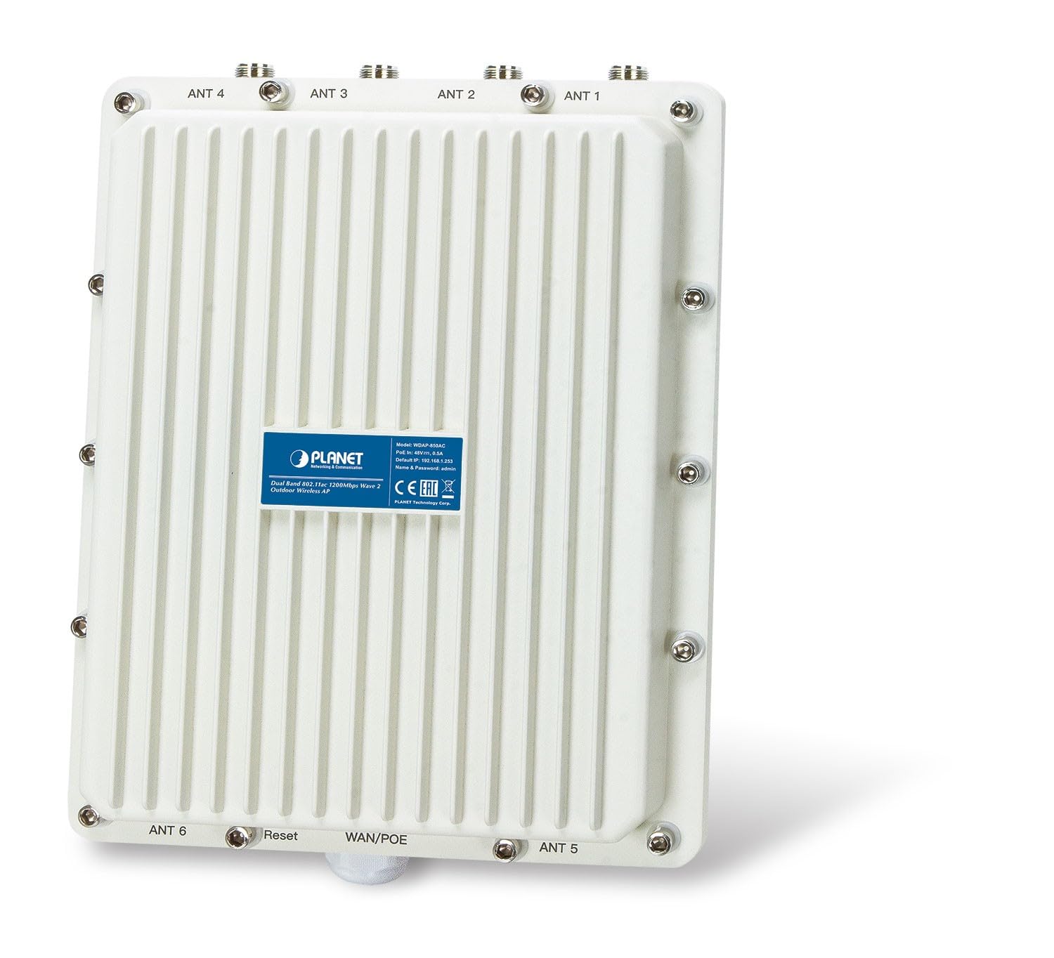 PLANET IP67 Wi-Fi 6 802.11ax, Dual 2400 Mbit/s Aluminium Connexion Ethernet, supportant l'alimentation via ce port (PoE)