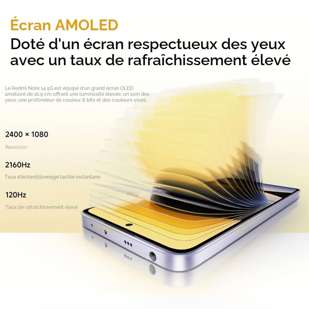 Xiaomi Redmi Note 14 5G (Double Sim - 6.67", 256 Go, 8 Go RAM) Violet