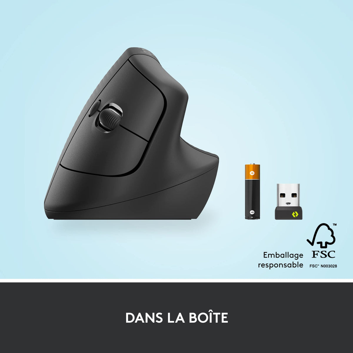 LOGITECH Lift Vertical Ergonomic Mouse Vertical mouse ergonomic optical 6 buttons wireless Bluetooth 2.4 GHz Bolt USB