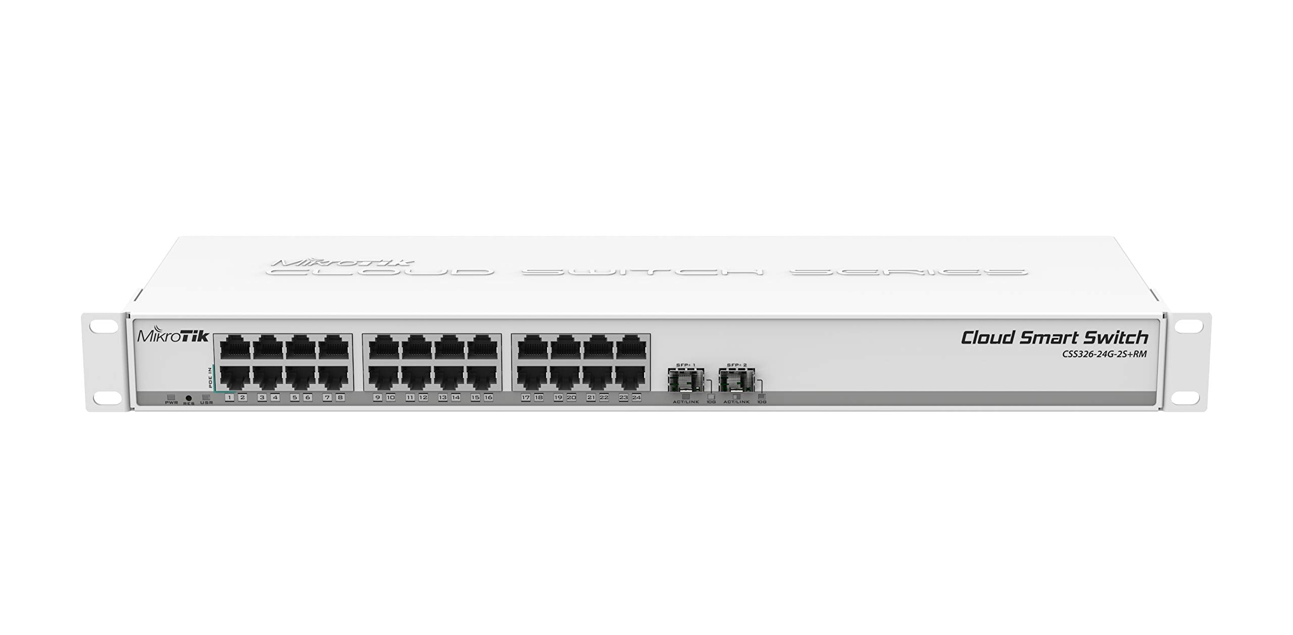 MikroTik CSS326-24G-2S+RM Switch Réseau Géré, 24x Gigabit Ethernet, 2x SFP+, PoE, 1U