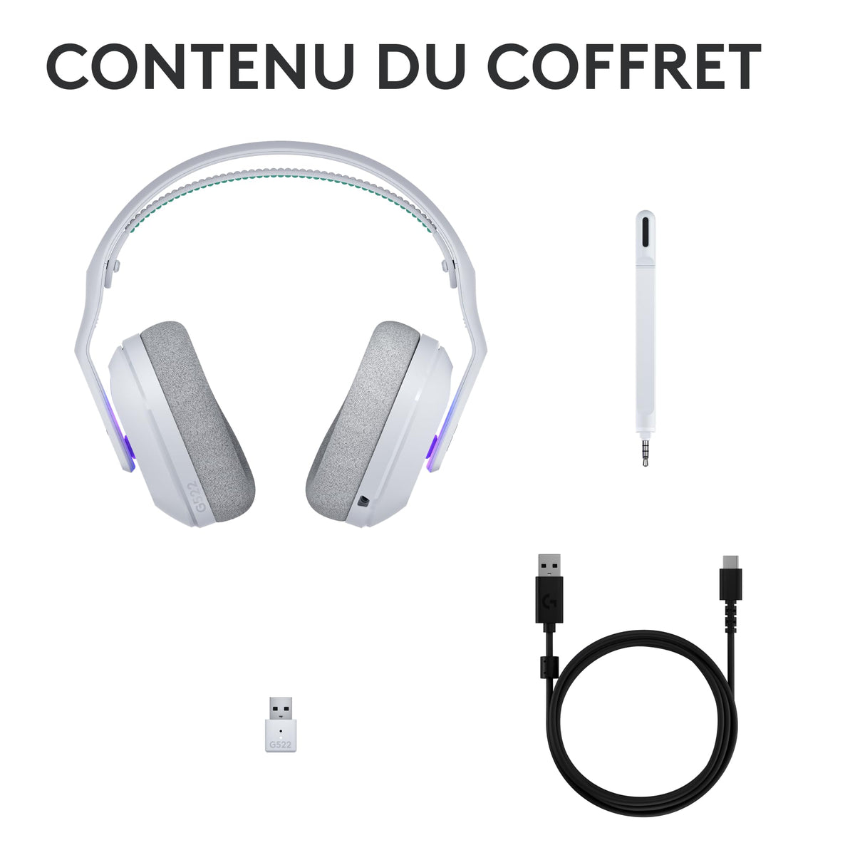 G522 LIGHTSPEED Headset - White