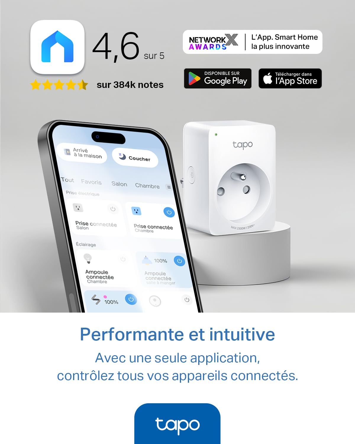 TP-LINK Mini Smart Wi-Fi Socket 2.4G 1T1R BT Onboarding Tapo APP Alexa & Google assistant supported