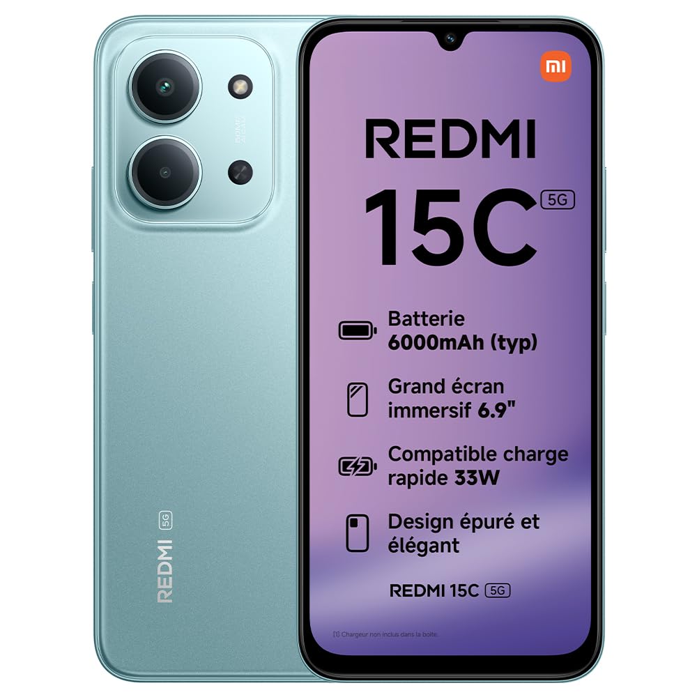 Xiaomi Redmi 15C 5G (6.9'' - 128 Go, 4 Go RAM) Vert