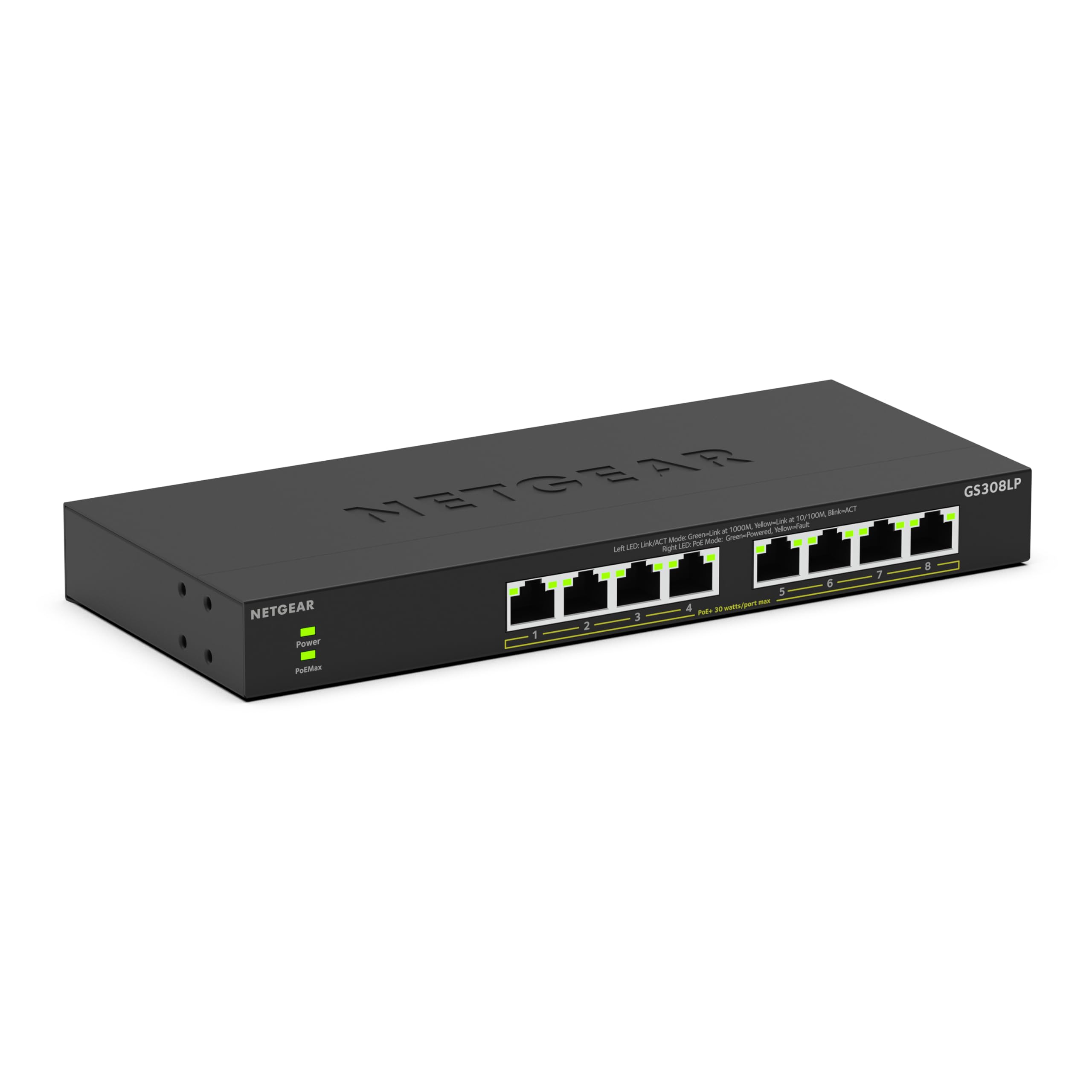 NETGEAR 8-PORT POE GIGABIT UNMANAGED SWITCH GS308LP