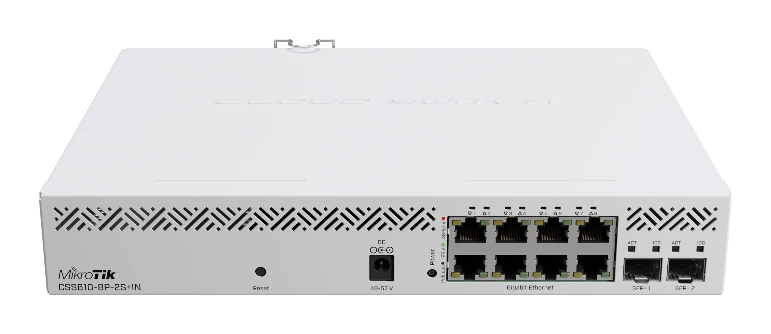 Mikrotik CSS610-8P-2S+IN commutateur réseau Géré Gigabit Ethernet (10/100/1000) Connexion Ethernet, supportant l'alimentation via ce port (PoE) Blanc