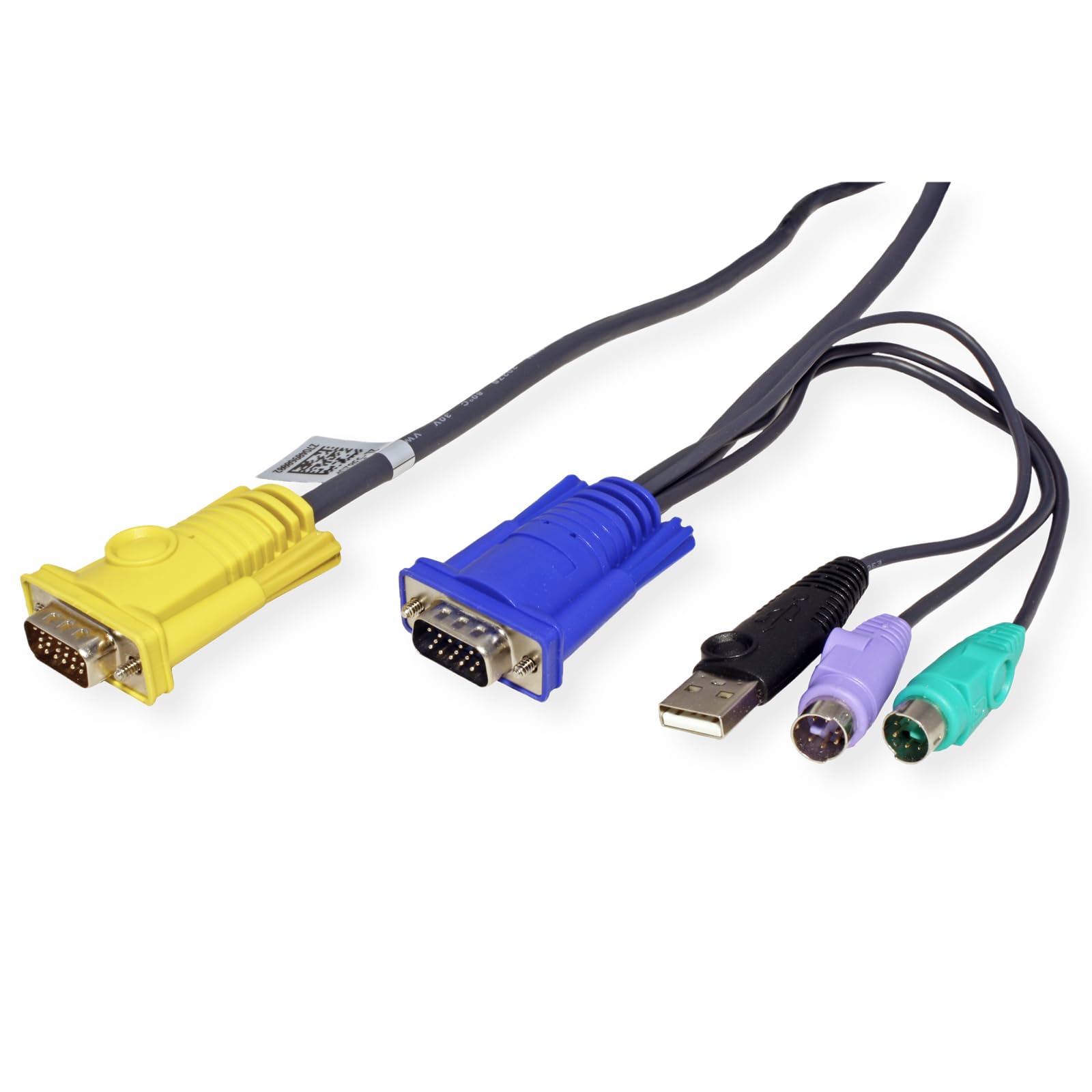 ATEN Câble KVM USB 1,8m PS/2 - 1,8 m - PS/2 - PS/2 - VGA - Noir - HDB-15 - 2 x PS/2 - USB A