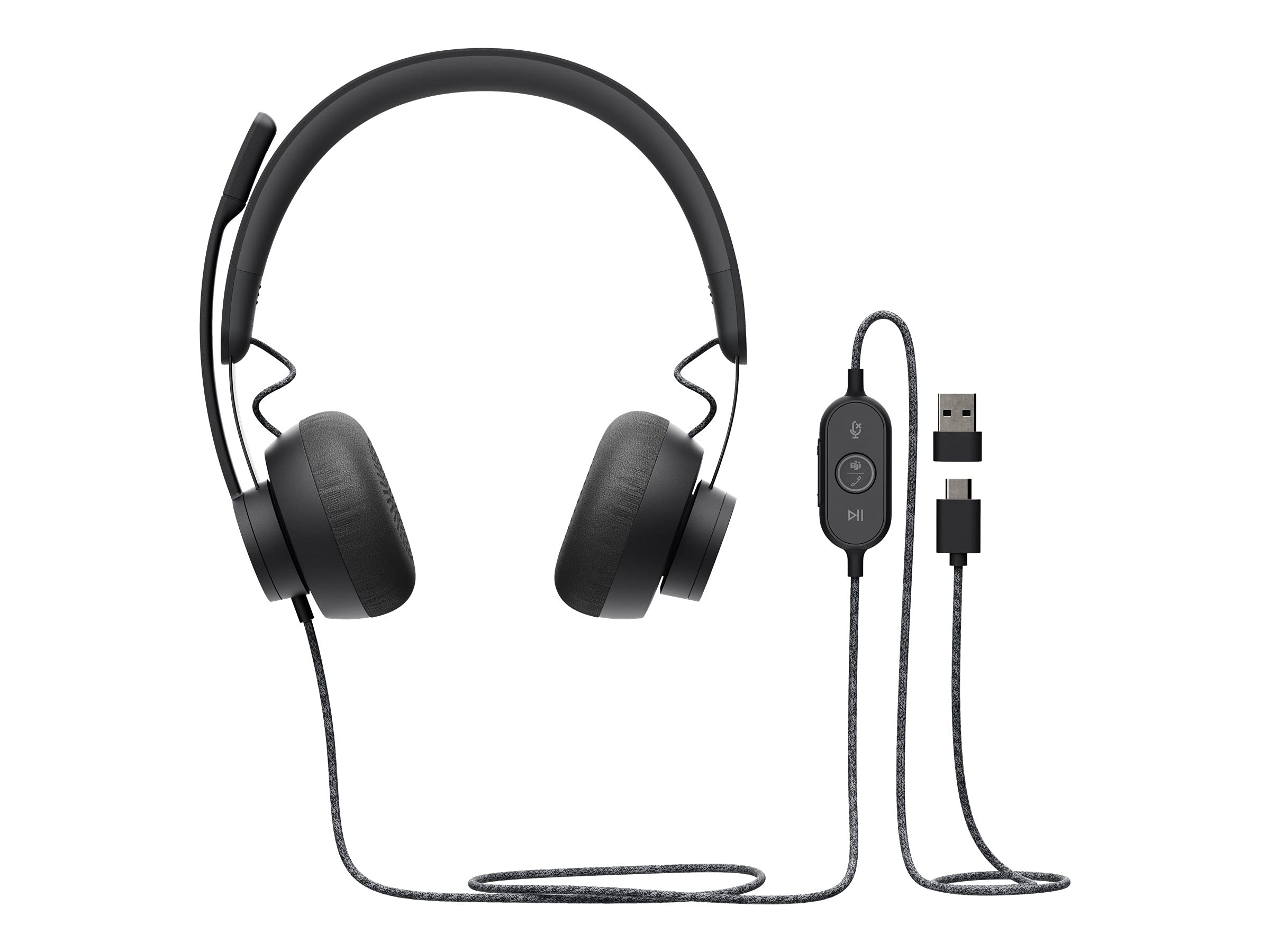 LOGITECH Zone Wired Headset on-ear wired USB-C graphite