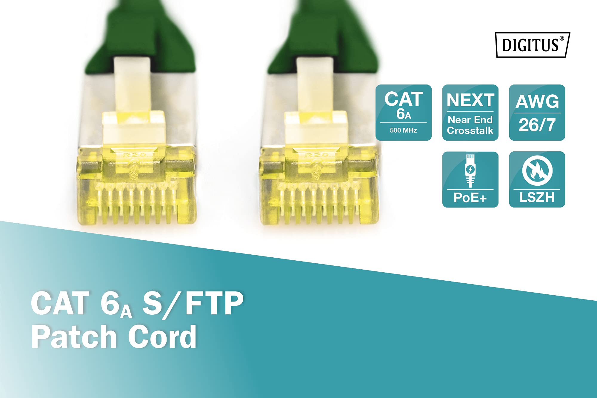 Digitus DK-1644-A-0025/G câble de réseau Vert 0,25 m Cat6a S/FTP (S-STP)