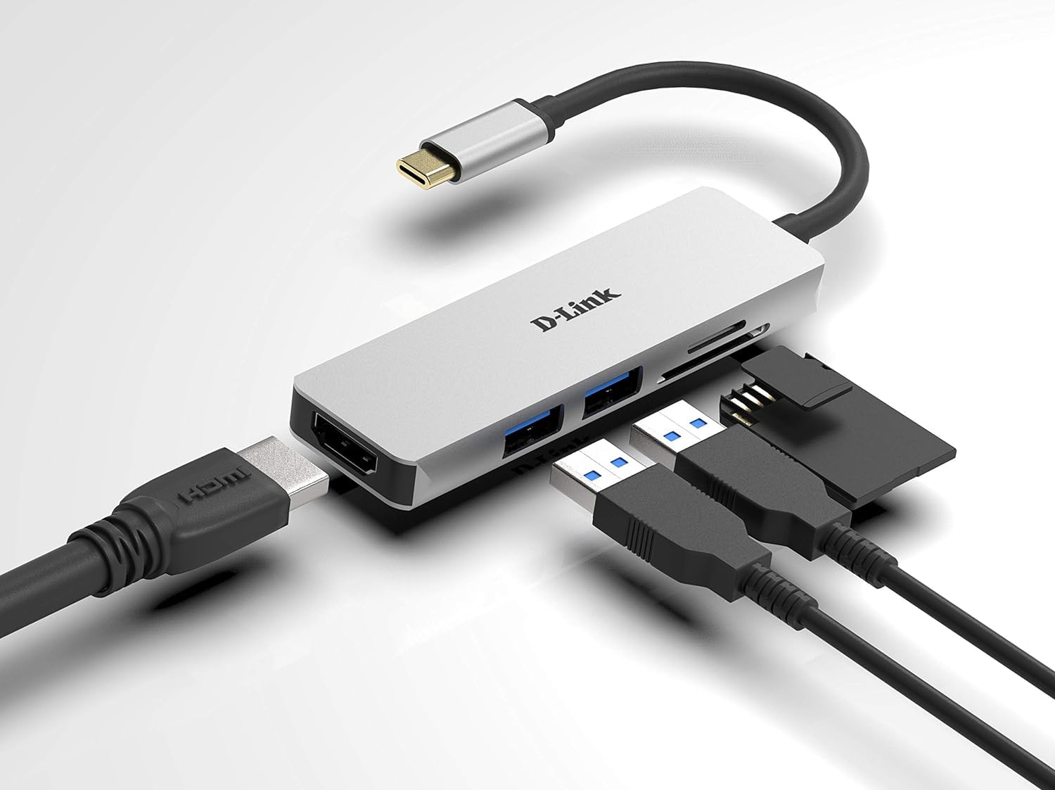 D-LINK USB-C 5-in-1 HDMI SD /microSD card reader