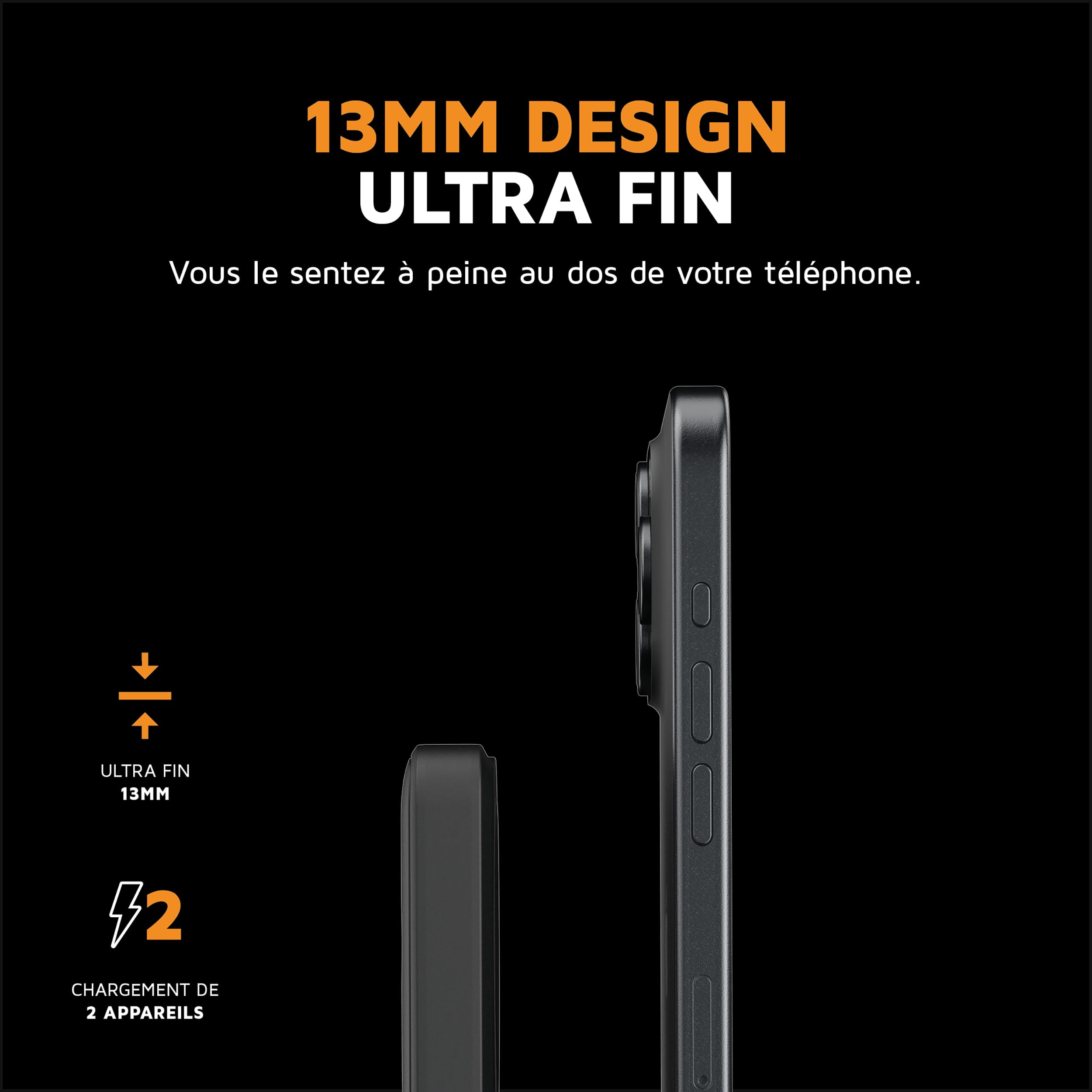 XTORM Batterie magnétique sans fil 5000 mAh noire