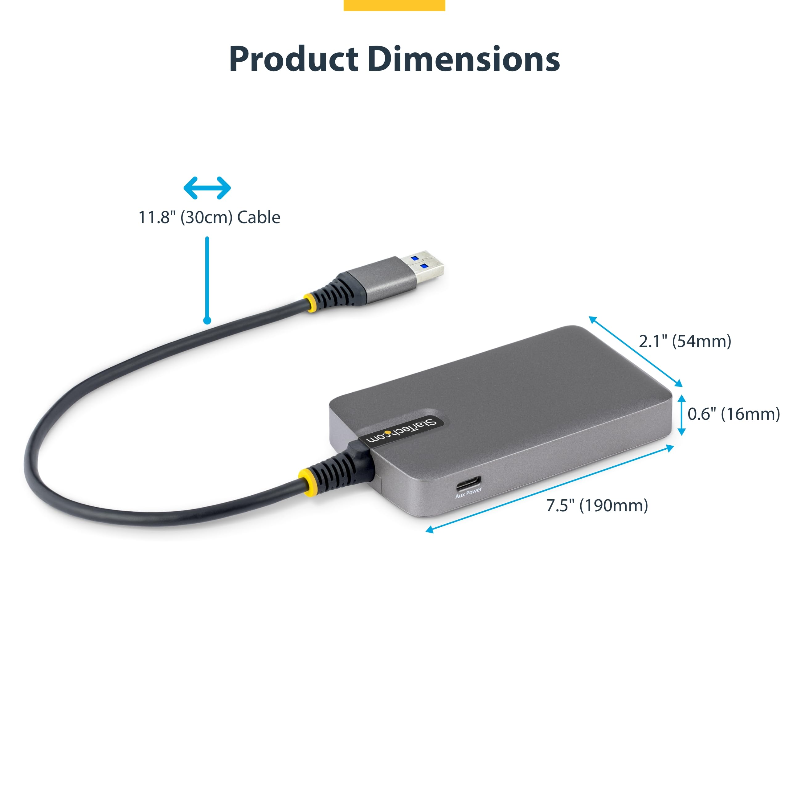 4-Port USB-A Hub 5Gbps Bus Powered