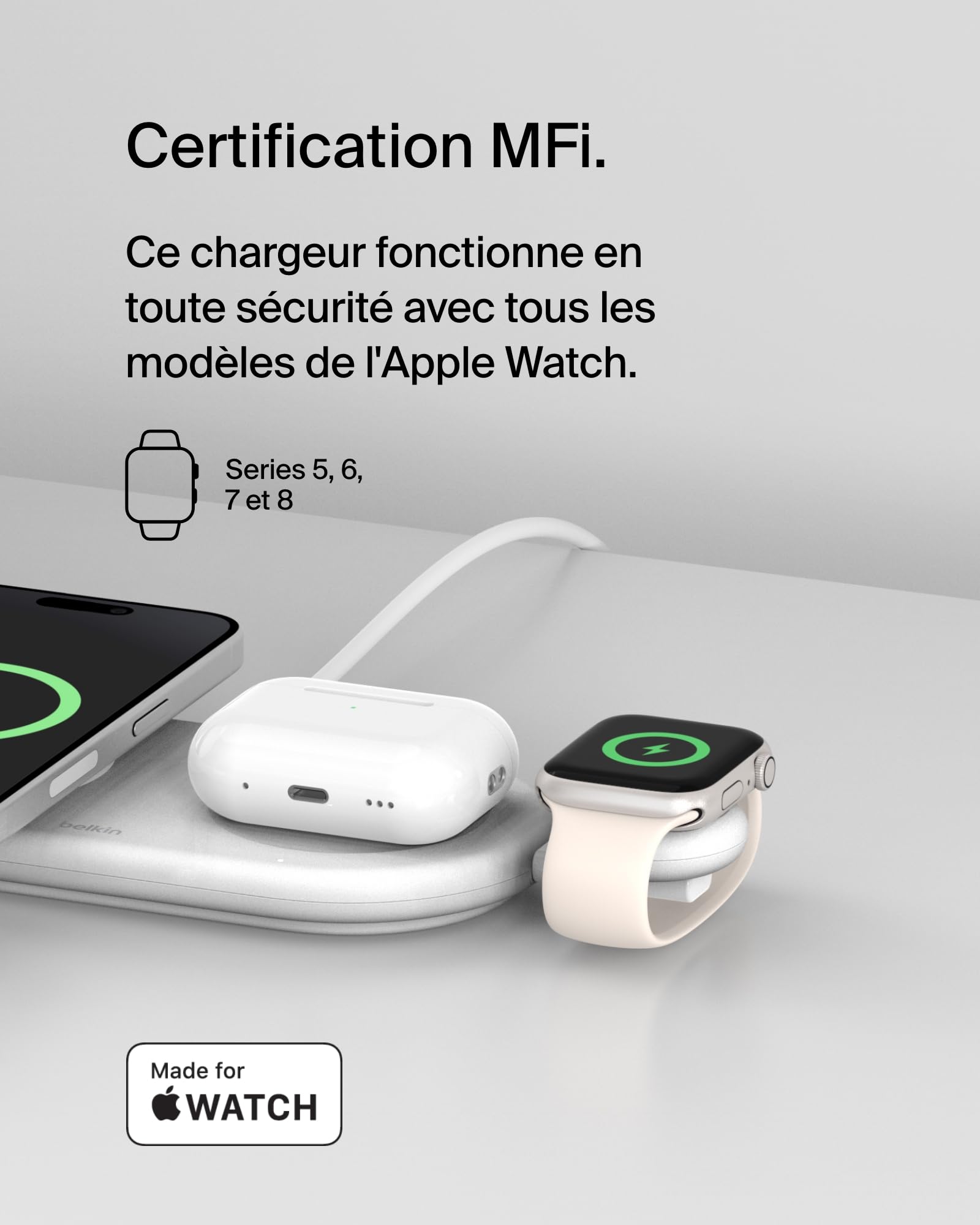 BELKIN BOOST CHARGE Apple Watch Fast Charge Dongle White