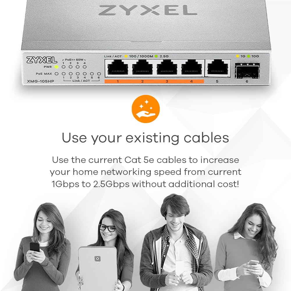 Zyxel XMG-105 5 Port 10/2.5G MultiGig Po
