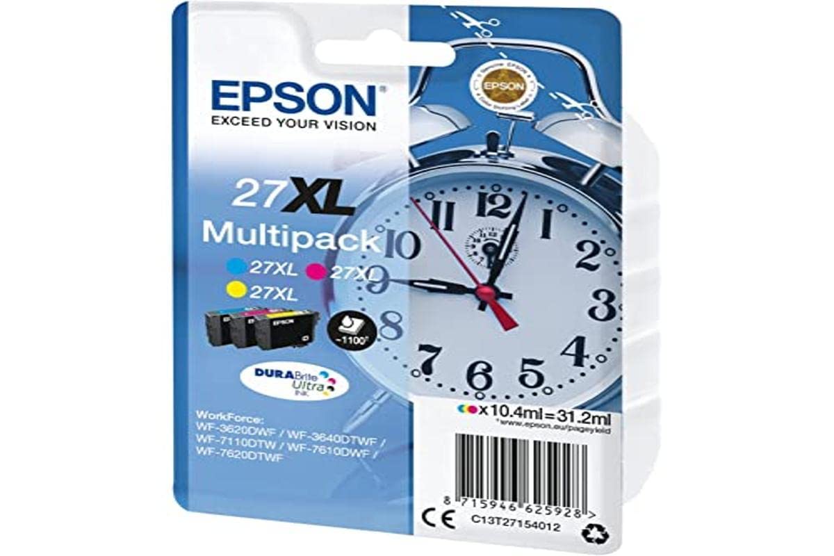 EPSON 1LB 27XL ink cartridge cyan magenta and yellow high capacity 3x10.4ml 3x1.100 pages combopack RF-AM blister - DURABrite w/s