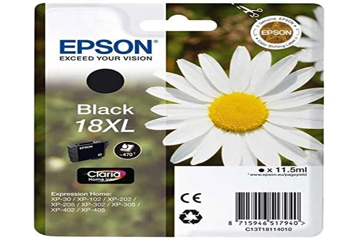 EPSON 4LB 18XL ink cartridge black high capacity 11.5ml 470 pages 1-pack RF-AM blister w/s