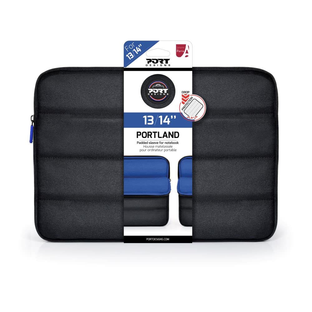 PORT DESIGNS Essential Padded Laptop Sleeve For notebooks up to 13-14p Full padded structure with 7mm foam panels