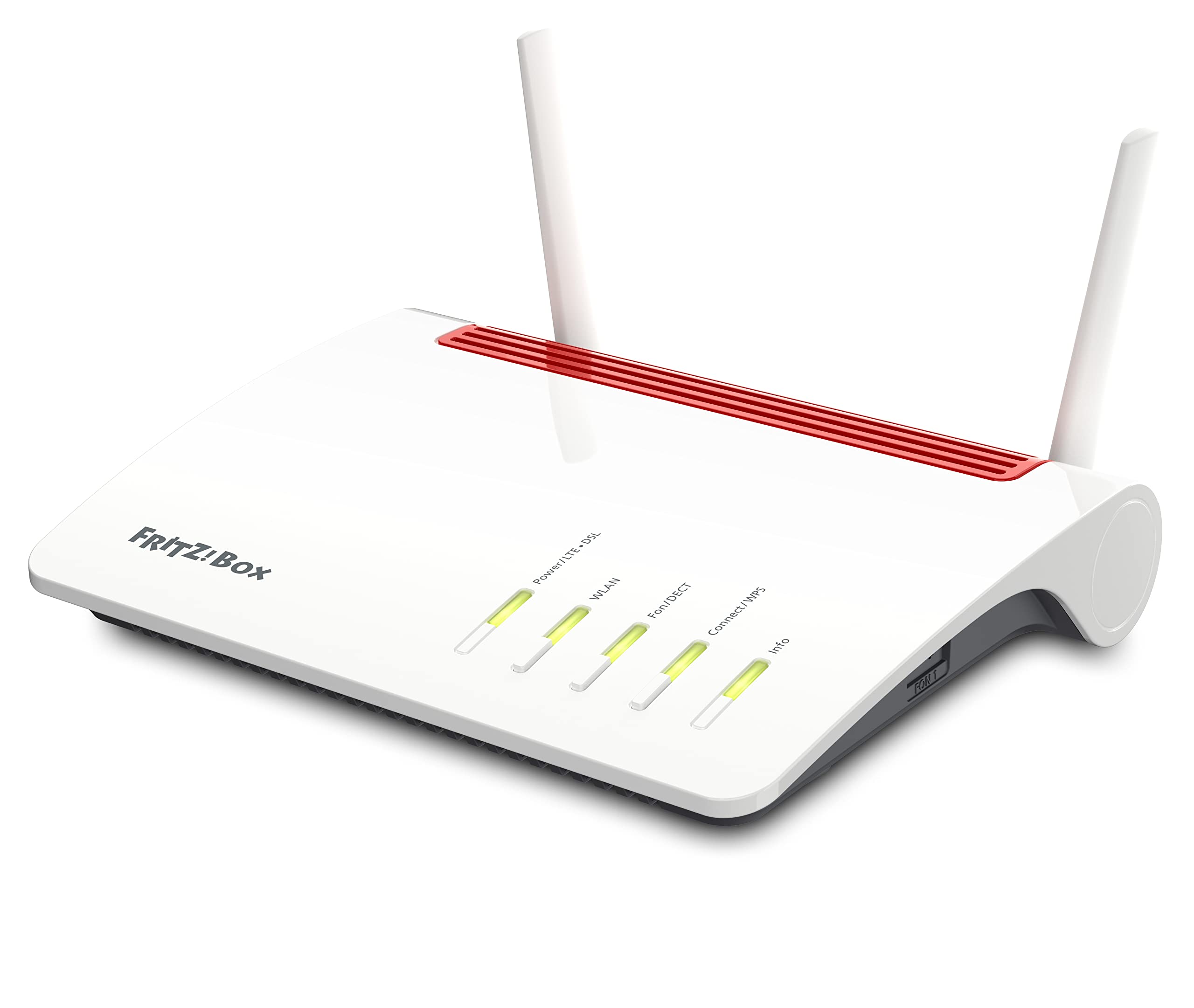 FRITZ!Box Box 6890 LTE routeur sans fil Gigabit Ethernet Bi-bande (2,4 GHz / 5 GHz) 4G Rouge, Blanc