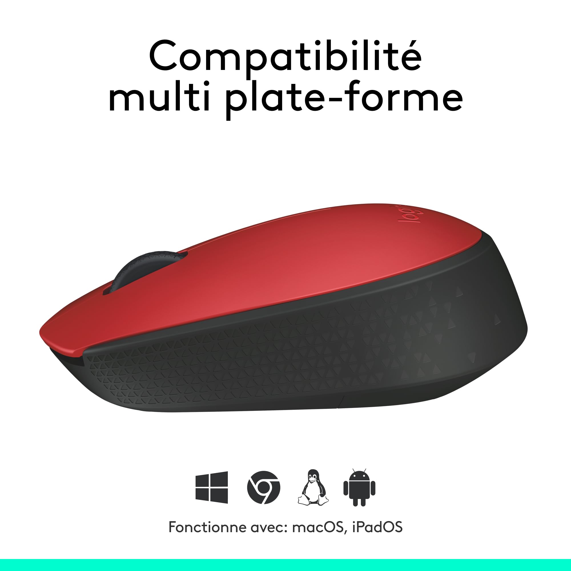 LOGITECH M171 Mouse wireless 2.4 GHz USB wireless receiver black red