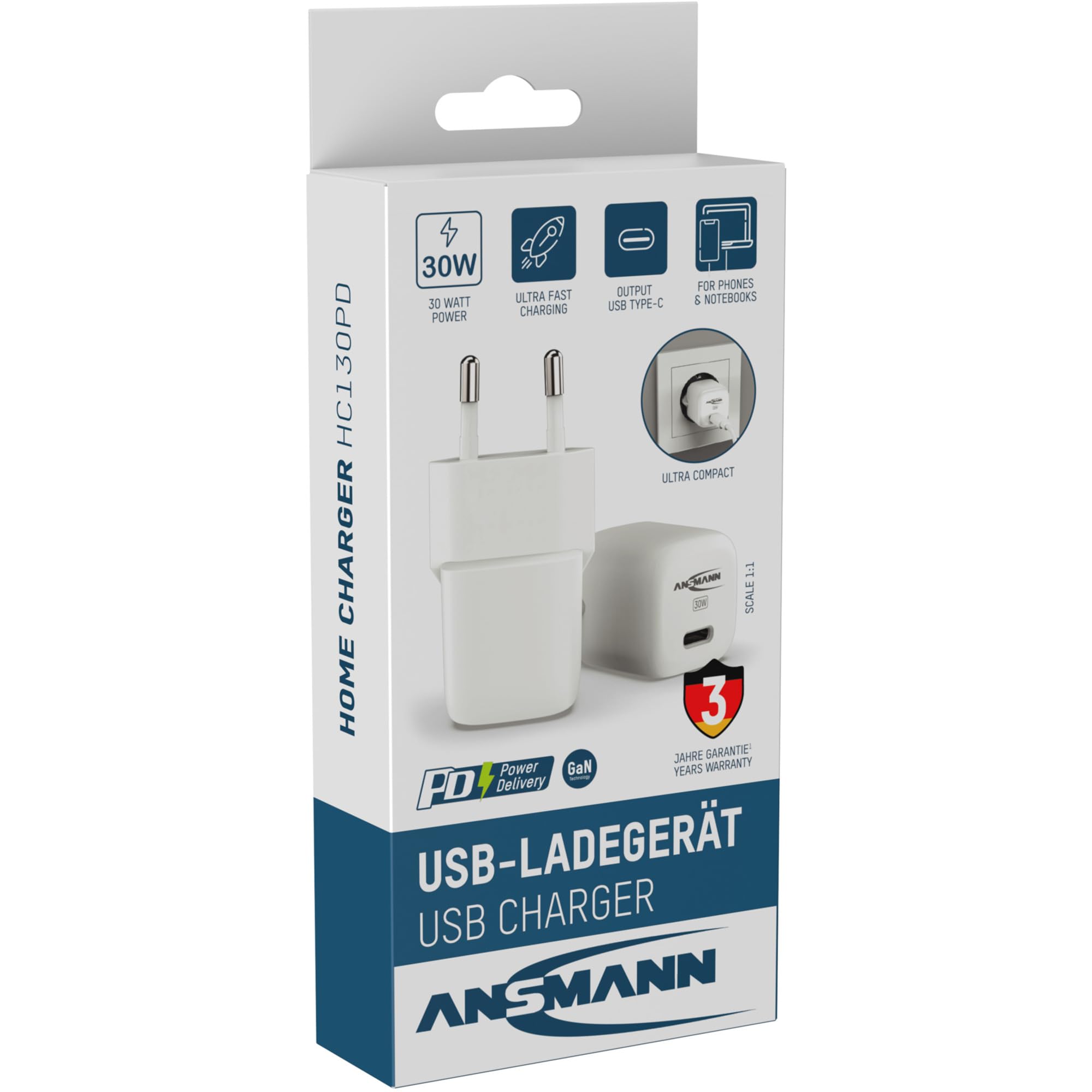 CHARGEUR SECTEUR 1 PORT USB Type-C 30 W