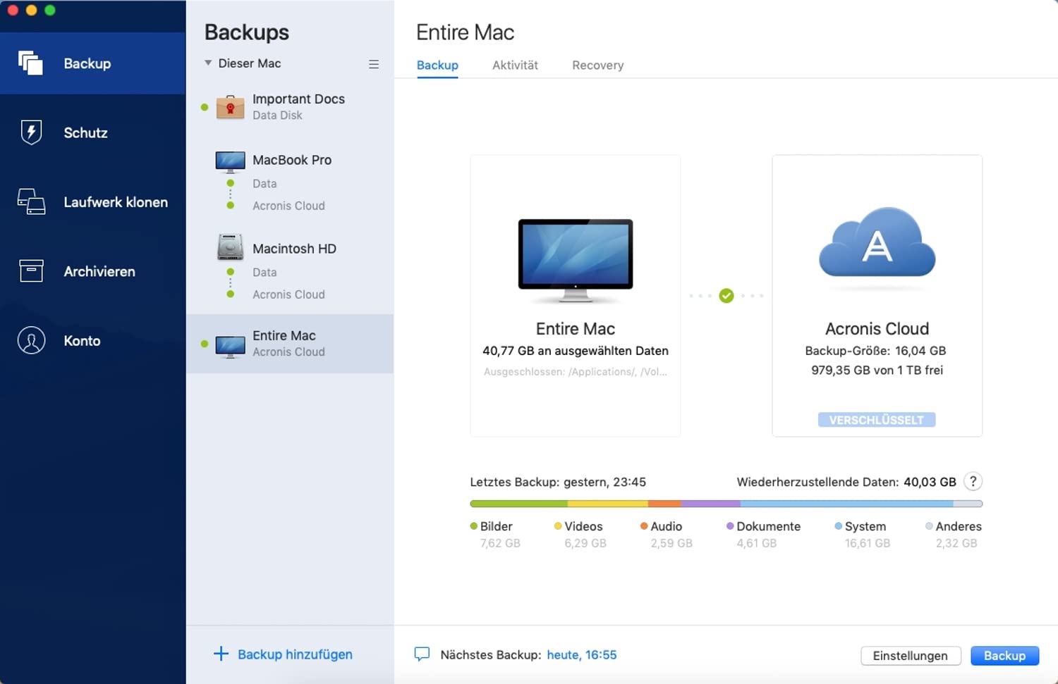 AcrONIS Cyber Protect Home Office Premium - 3 Computer + 1To AcrONIS Cloud Storage - 1 year subscription BOX - EU