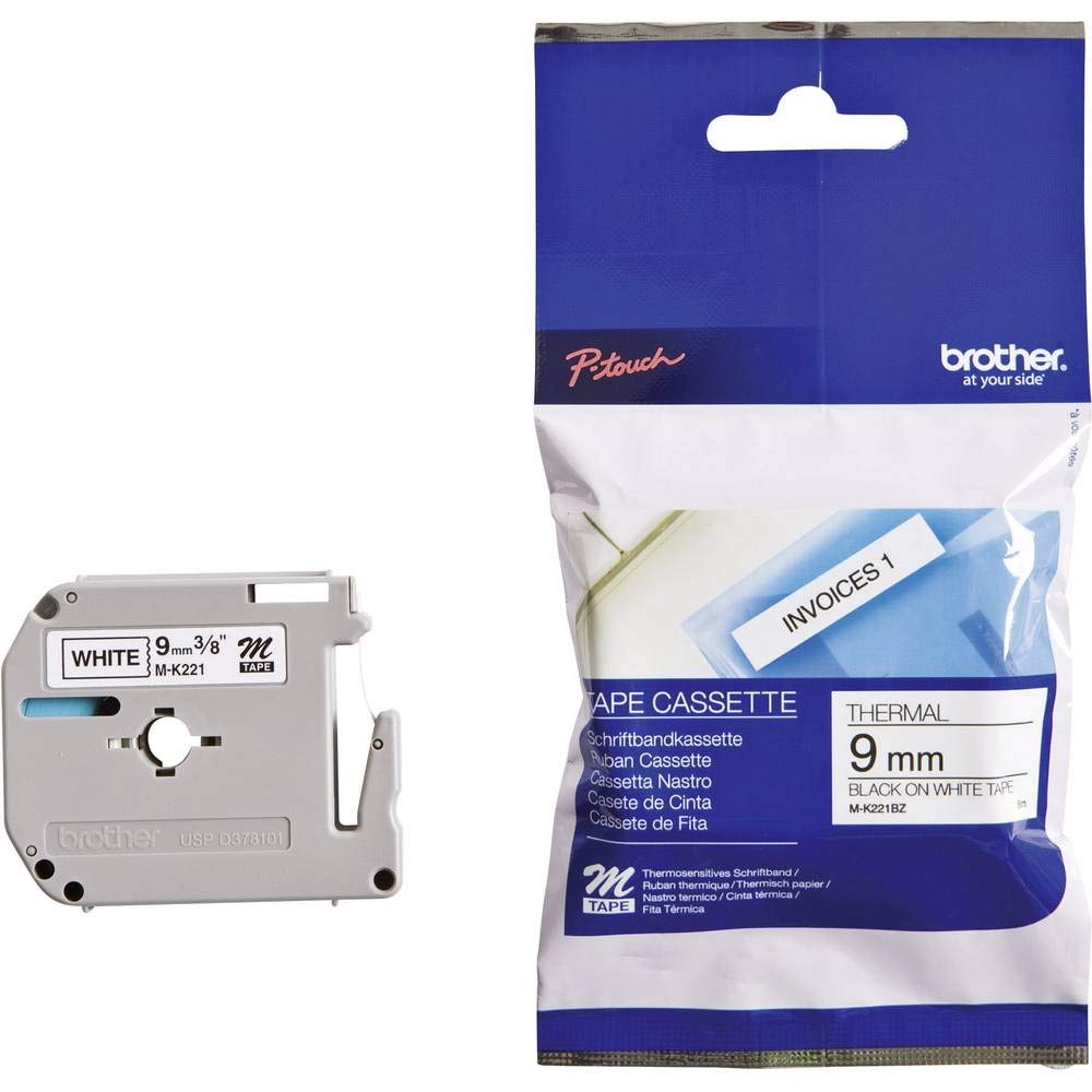 BROTHER P-TOUCH MK-221B noir sur blanc 9mm