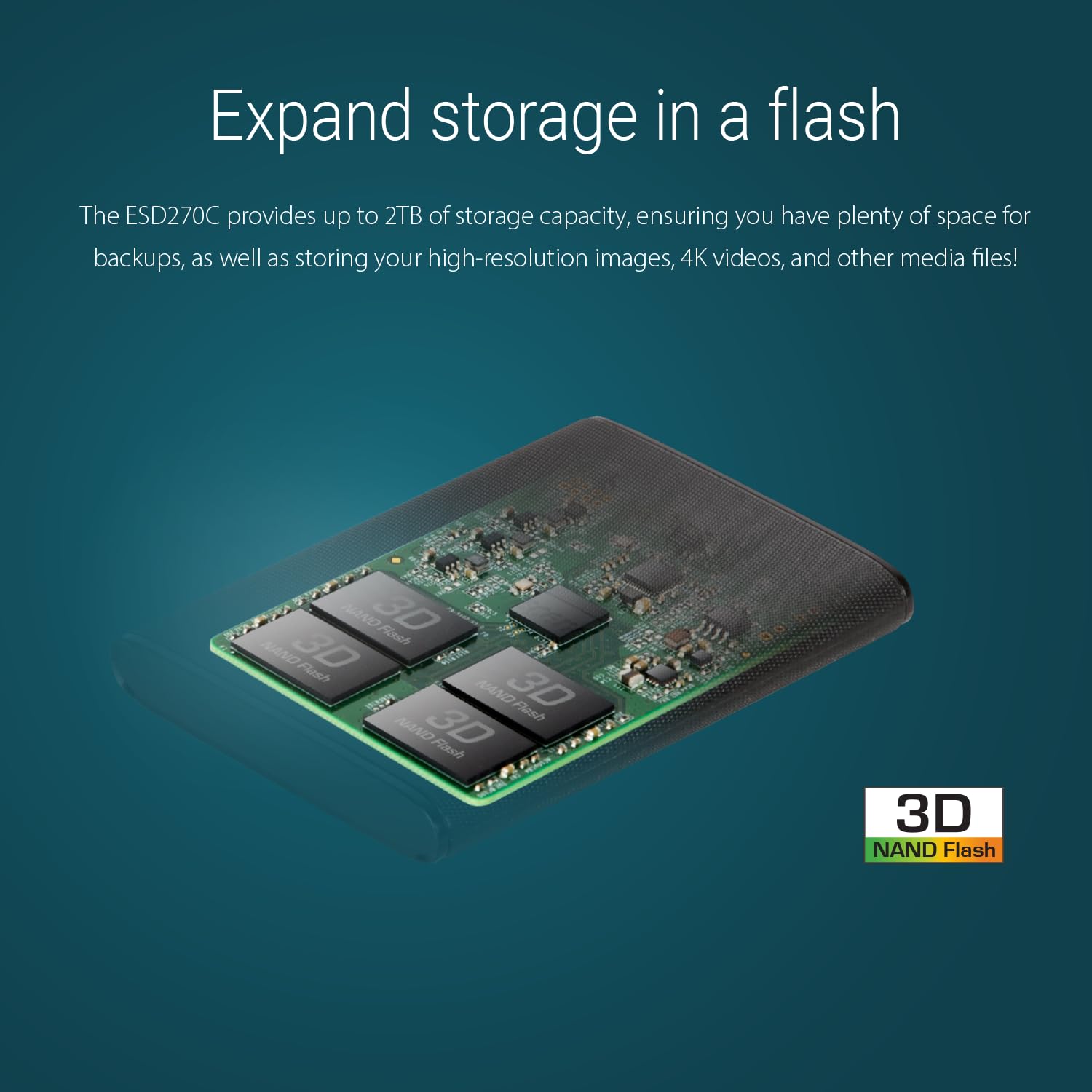TRANSCEND ESD270C 2To External SSD USB 3.1 Gen 2 Type C