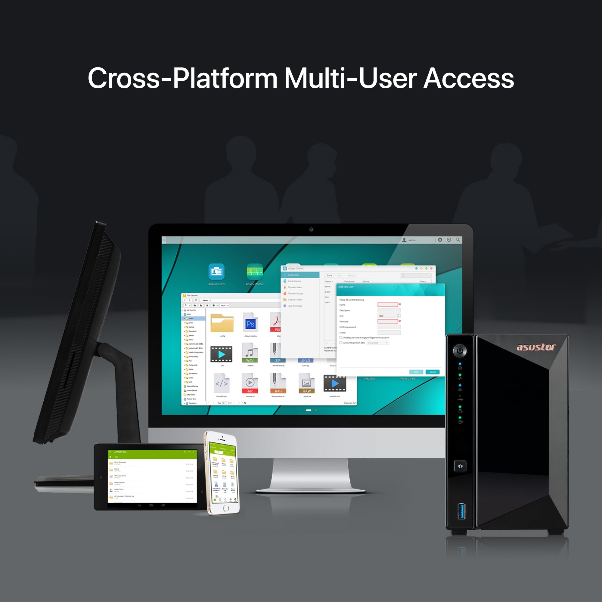 ASUSTOR Drivestor 2 Pro Gen2 AS3302T v2 2 Bay NAS Realtek RTD1619B Quad-Core 1.7GHz CPU 2.5Gbe Port 2Go DDR4 Diskless