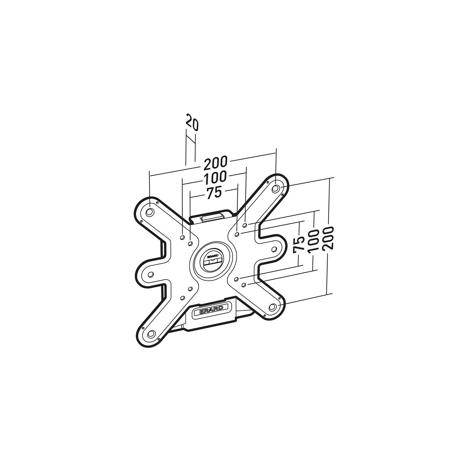 Erard Pro Fixed wall LFD support Vesa 200 Mount