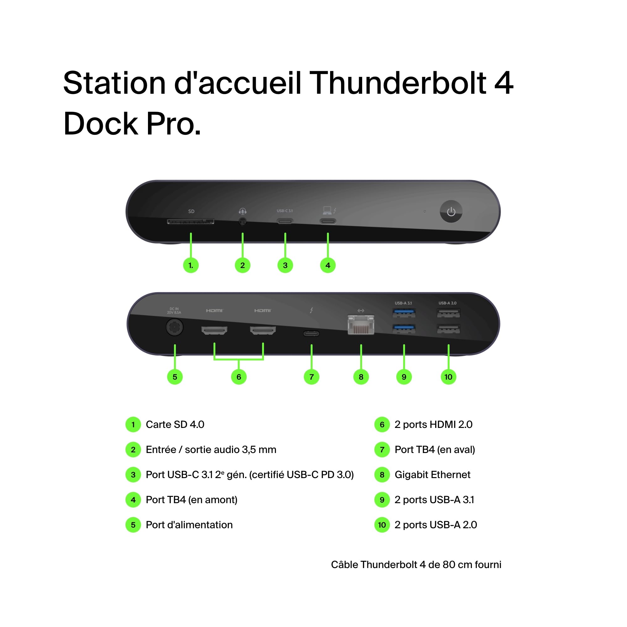 BELKIN Station daccueil Thunderbolt 4 Triple écrans