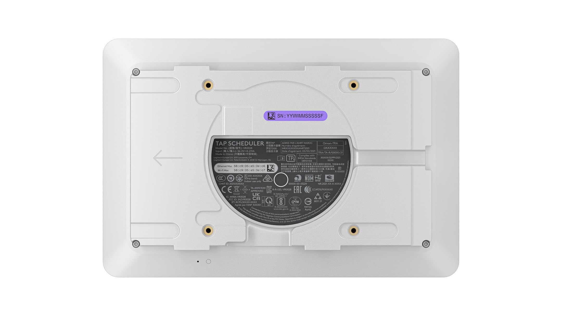 LOGITECH Tap Scheduler Purpose-Built Scheduling Panel for Meeting Rooms Video conferencing device Zoom Certified