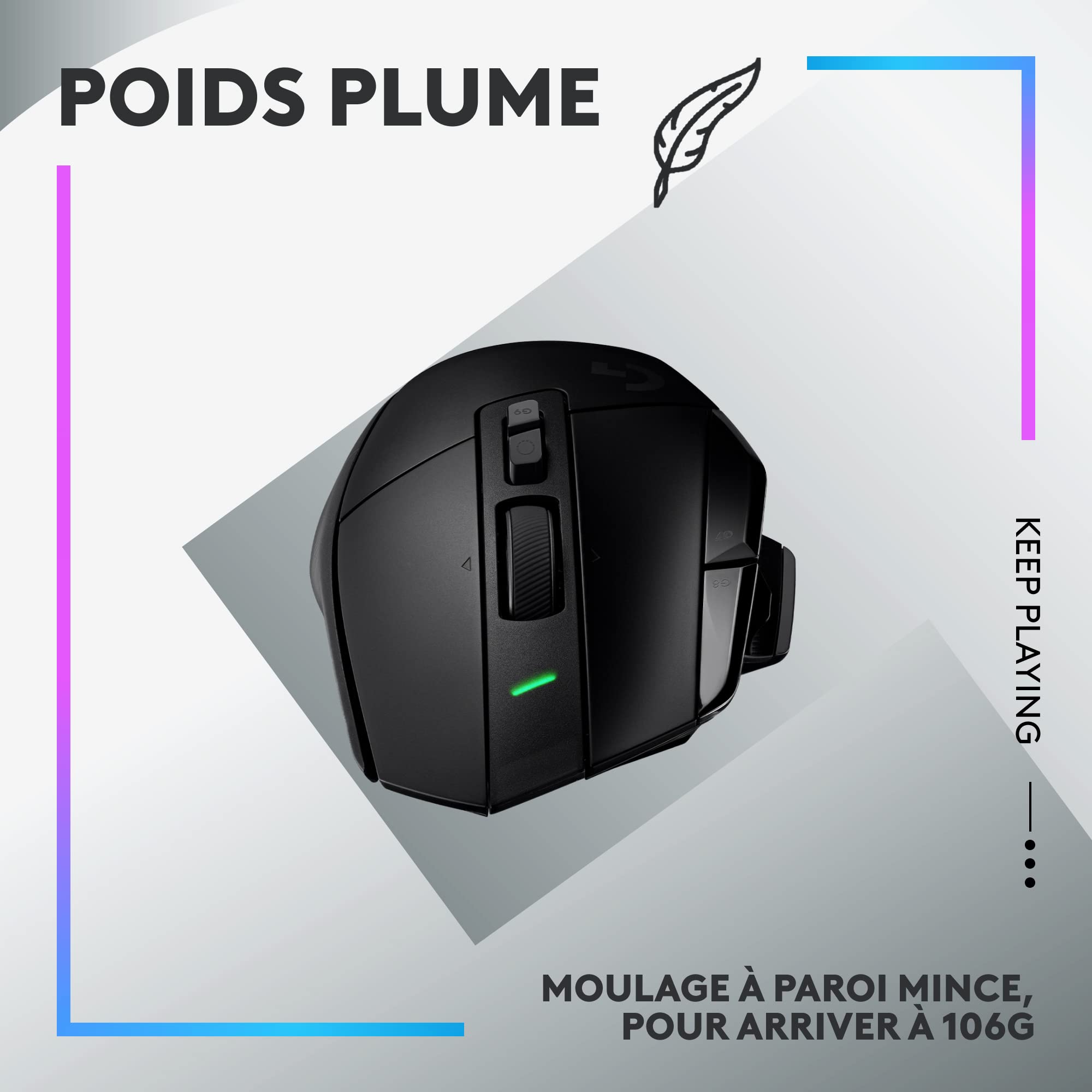 LOGITECH G G502 X PLUS Mouse optical wireless 2.4 GHz USB LOGITECH LIGHTSPEED receiver black