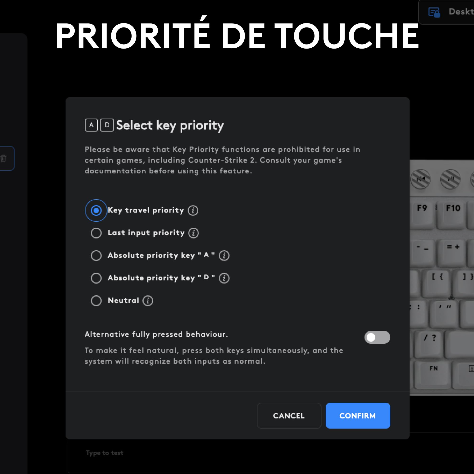 LOGITECH PRO X TKL RAPID Keyboard - Magenta (FR)