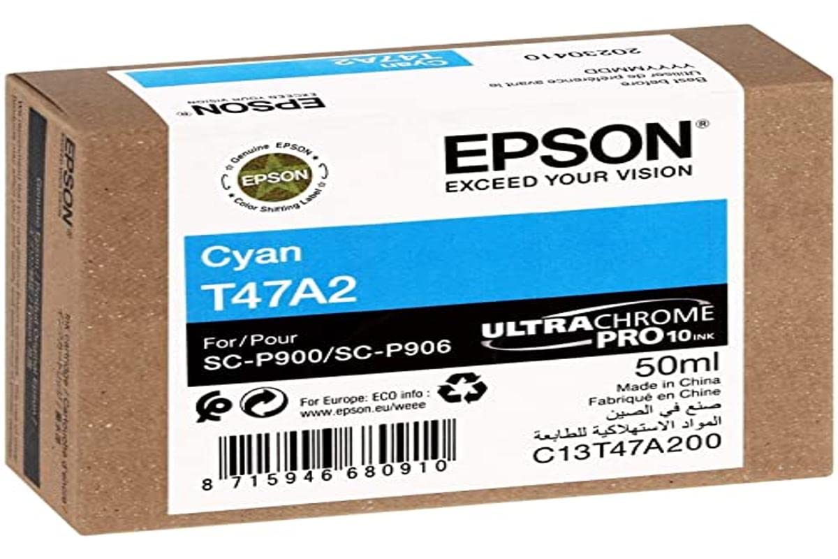 EPSON 4LB Singlepack Cyan T47A2 UltraChrome Pro 10 ink 50ml